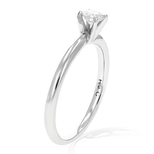 1/4 cttw Round Diamond Solitaire Engagement Ring 14K White Gold Bridal Size 7