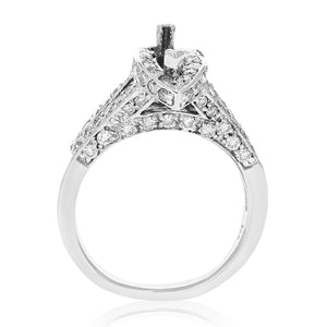 1.40 cttw Semi Mount Diamond Engagement Ring 14K White Gold Marquise Size 7