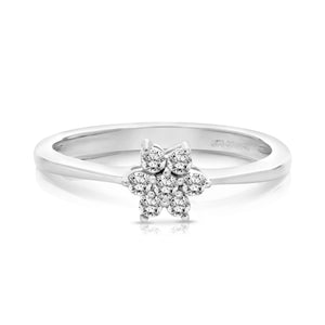 1/5 cttw Cluster Composite Diamond Ring 10K White Gold Engagement Bridal Size 7