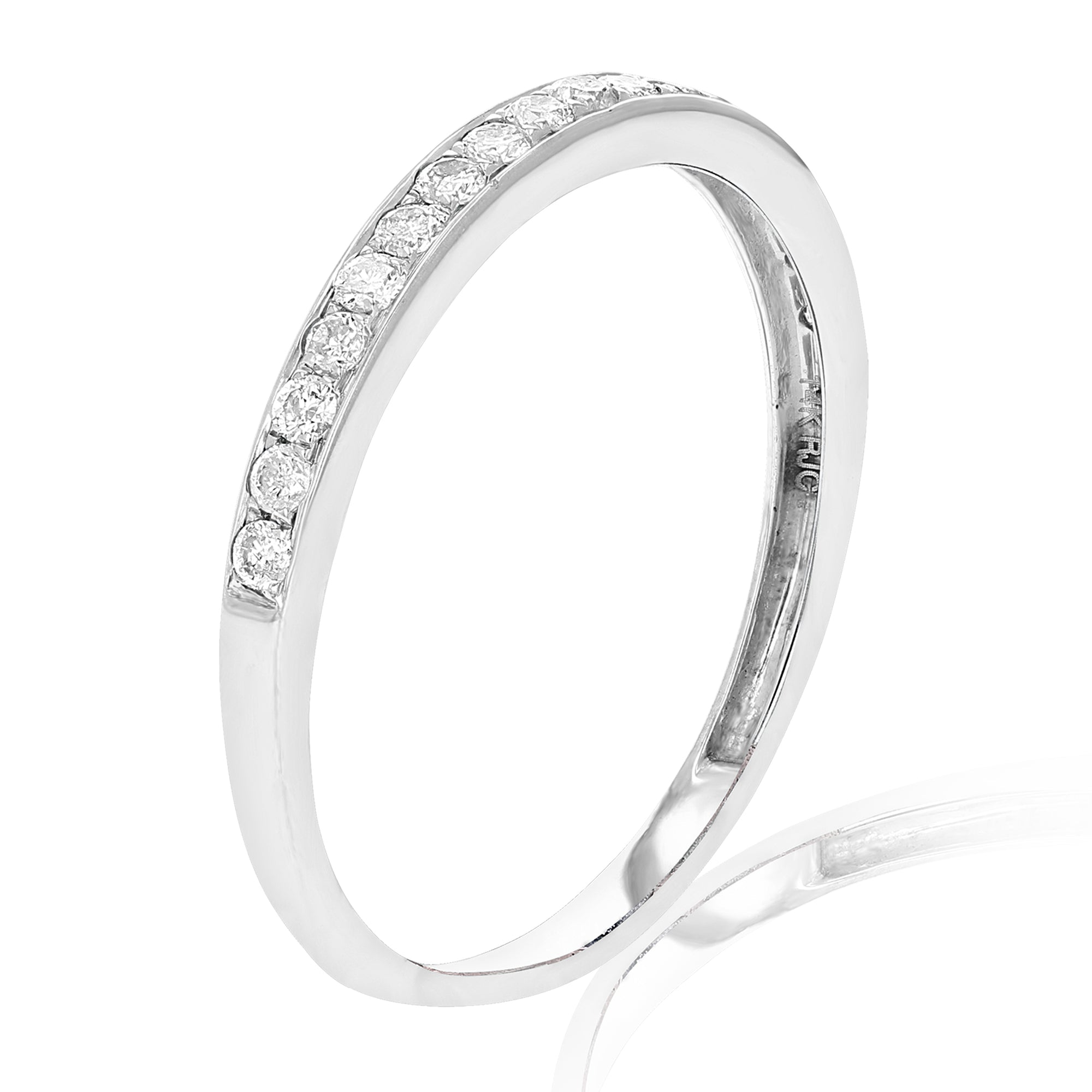 1/4 cttw Round Diamond Wedding Band 14K White Gold Bridal Ring Prong Size 7.5