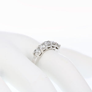 1 cttw Diamond 5 Stone Ring 14K White Gold Engagement Wedding Bridal Size 7