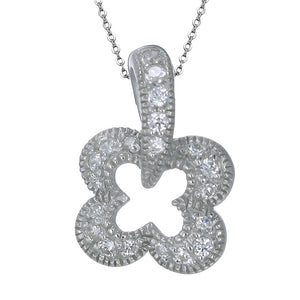 Sterling Silver CZ Pendant With 18 Inch Chain