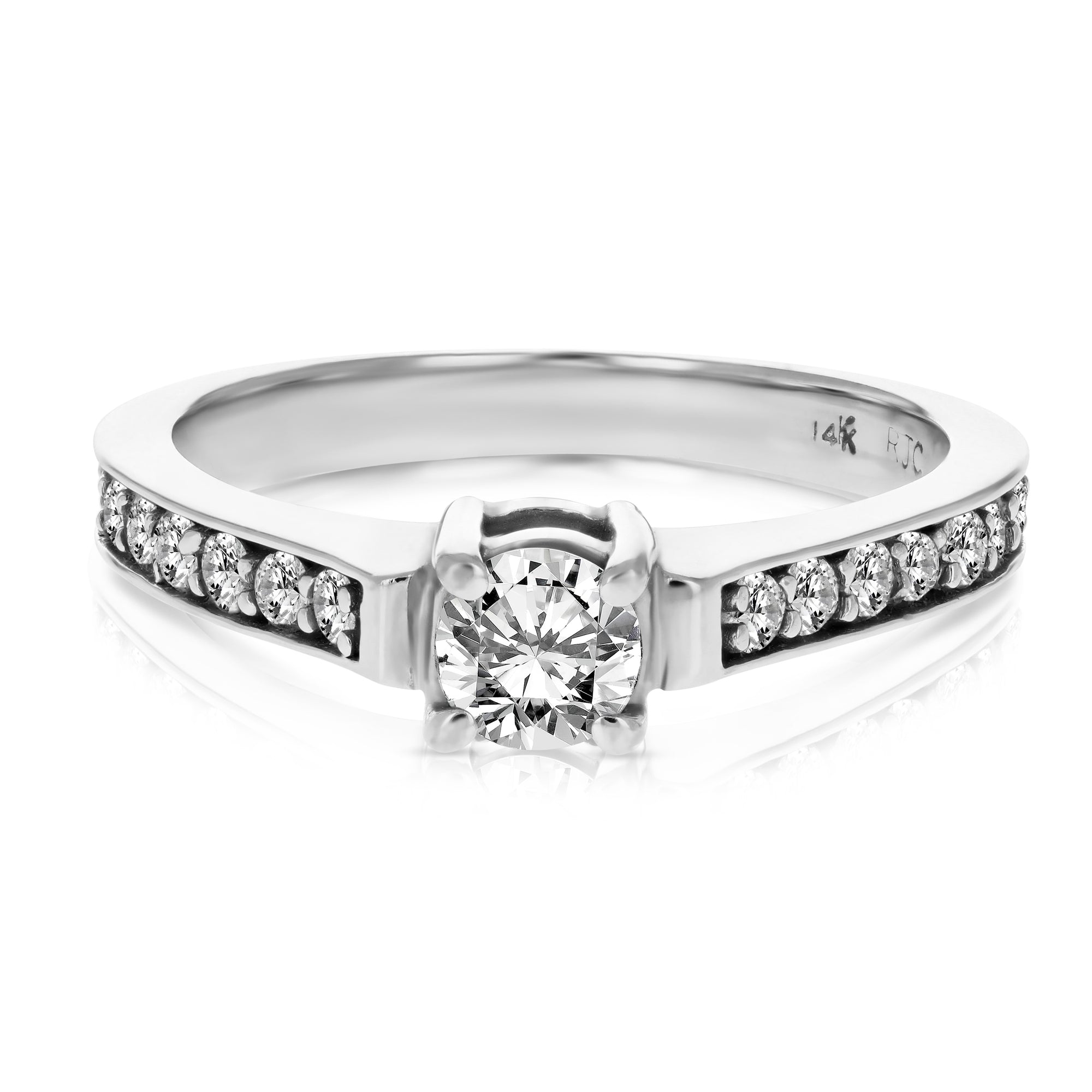 3/4 cttw Diamond Engagement Ring 14K White Gold Halo Prong Bridal Size 7