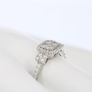 2/5 cttw Diamond Engagement Ring .925 Sterling Silver Wedding Bridal Size 7